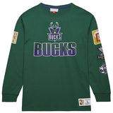 Mitchell & Ness HWC '93 All Over Vintage Milwaukee Bucks Long Sleeve T-Shir-front