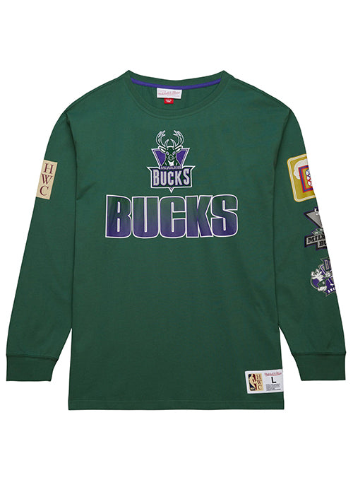 Mitchell & Ness HWC '93 All Over Vintage Milwaukee Bucks Long Sleeve T-Shir-front