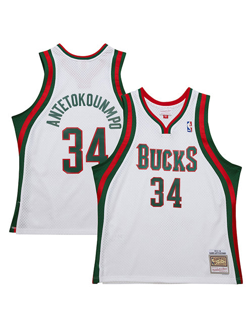 Mitchell & Ness HWC '13 Giannis Antetokounmpo Milwaukee Bucks Swingman Jersey-collage