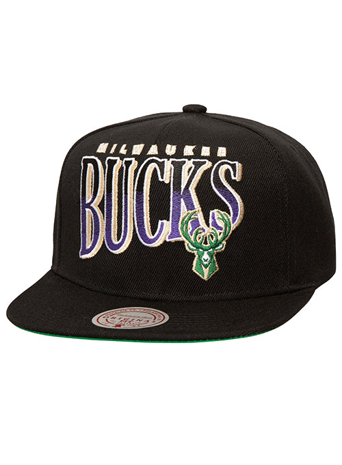 Mitchell & Ness HWC '93 Line Work Milwaukee Bucks Snapback Hat-front