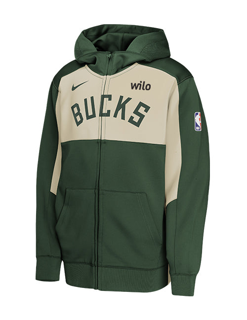 Youth Nike On-Court 2024-25 Showtime Warmup Milwaukee Bucks Full-Zip Jacket