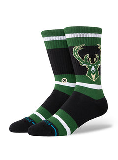 Stance Prep Milwaukee Bucks Crew Socks-dispaly