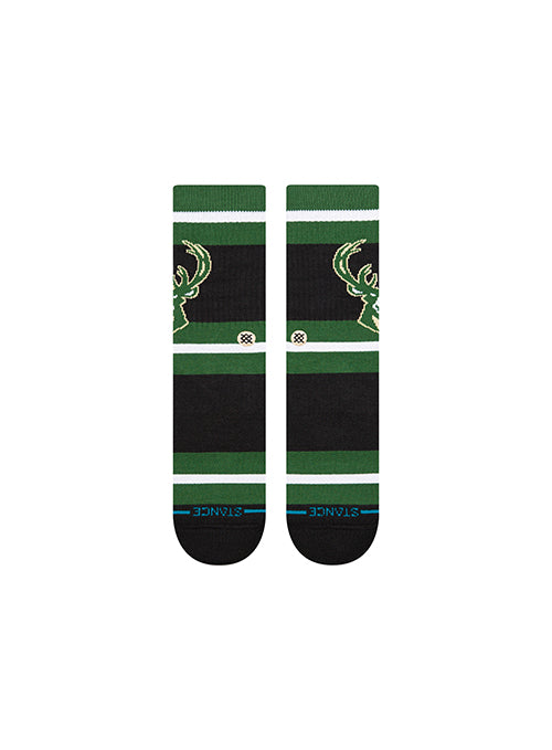 Stance Prep Milwaukee Bucks Crew Socks-front