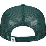 New Era 9Fifty Icon Logo Green Milwaukee Bucks Trucker Snapback Hat-back