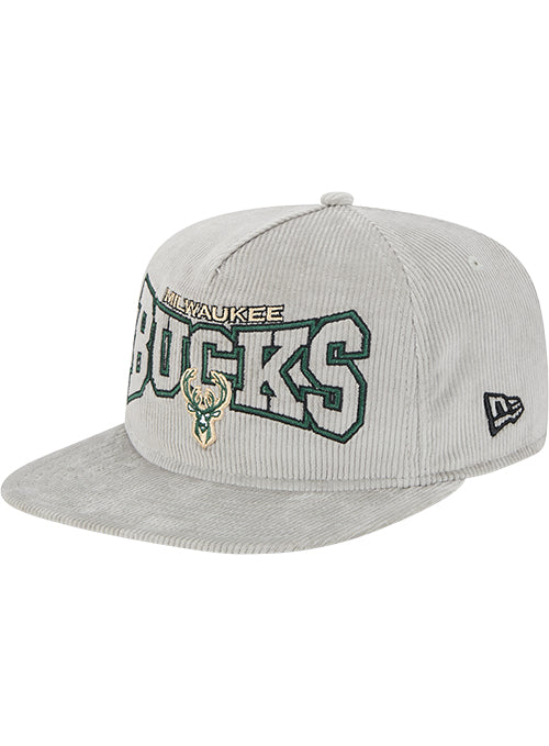 New Era Golfer Cord Milwaukee Bucks Snapback Hat-angled left