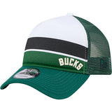 New Era 9Forty Colorblock Milwaukee Bucks Trucker Adjustable Hat--angled right