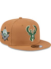 New Era 9Fifty Light Bronze Color Pack Milwaukee Bucks Snapback Hat-angled right