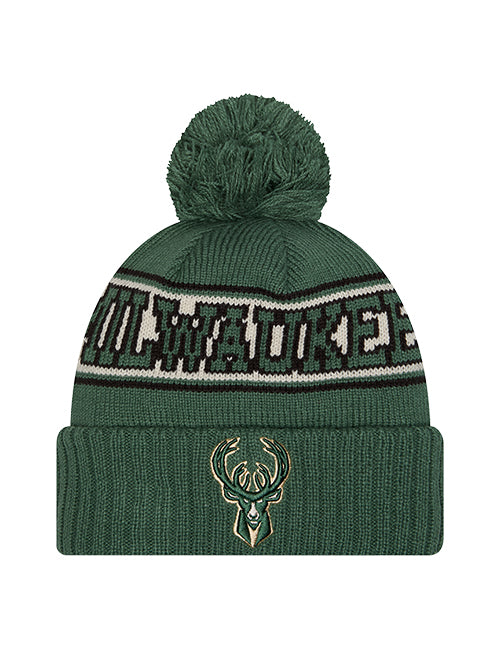 New Era Cuff Pom Retro Milwaukee Bucks Knit Hat-front