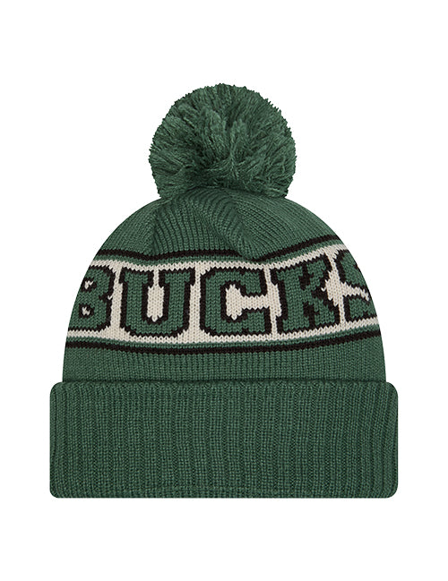 New Era Cuff Pom Retro Milwaukee Bucks Knit Hat-back