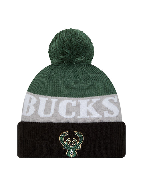 New Era Cuff Pom Shaded Milwaukee Bucks Knit Hat-front