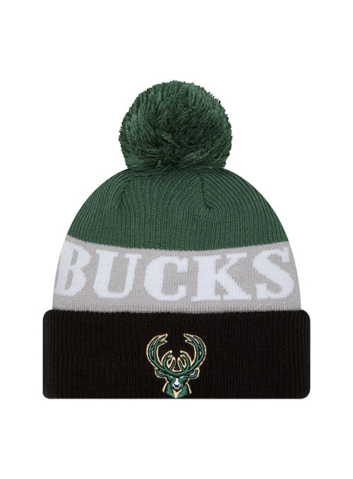 New Era Cuff Pom Shaded Milwaukee Bucks Knit Hat-front