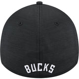 New Era 39Thirty Tech Black Milwaukee Bucks Flex Fit Hat-back