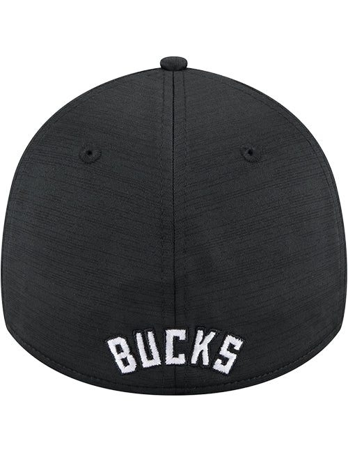 New Era 39Thirty Tech Black Milwaukee Bucks Flex Fit Hat-back