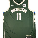 Signed Nike Icon Edition Brook Lopez Milwaukee Bucks Swingman Jersey-front