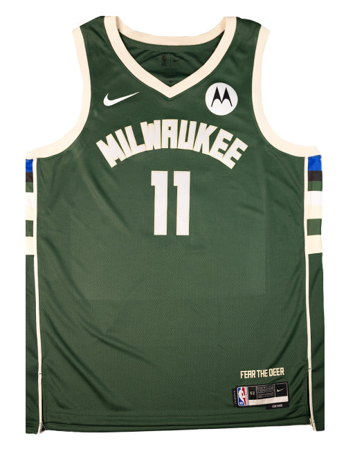 Signed Nike Icon Edition Brook Lopez Milwaukee Bucks Swingman Jersey-front