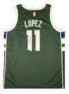 Signed Nike Icon Edition Brook Lopez Milwaukee Bucks Swingman Jersey-back