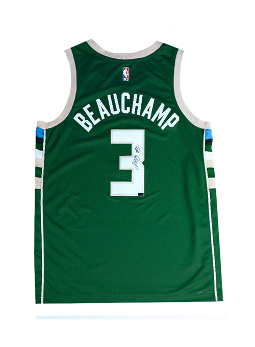 Signed Nike Icon Edition Marjon Beauchamp Milwaukee Bucks Swingman Jersey-back