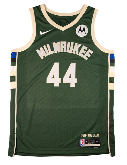 Signed Nike Icon Edition Andre Jackson Jr. Milwaukee Bucks Swingman Jersey-front