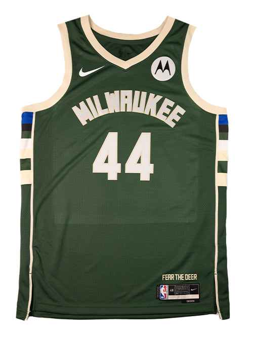 Signed Nike Icon Edition Andre Jackson Jr. Milwaukee Bucks Swingman Jersey-front