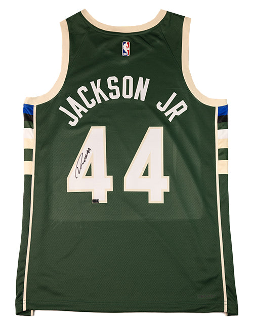 Signed Nike Icon Edition Andre Jackson Jr. Milwaukee Bucks Swingman Jersey-back