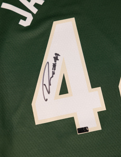 Signed Nike Icon Edition Andre Jackson Jr. Milwaukee Bucks Swingman Jersey-signature