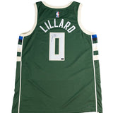 Signed Nike 2022 Icon Edition Damian Lillard Milwaukee Bucks Swingman Jersey-back