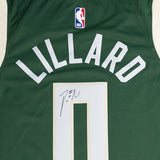 Signed Nike 2022 Icon Edition Damian Lillard Milwaukee Bucks Swingman Jersey-signature