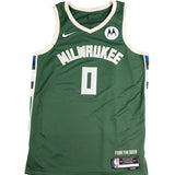 Signed Nike 2022 Icon Edition Damian Lillard Milwaukee Bucks Swingman Jersey-front