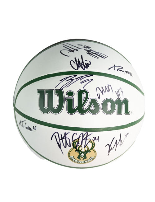 Signed 2023-24 Team Milwaukee Bucks Basketball-front