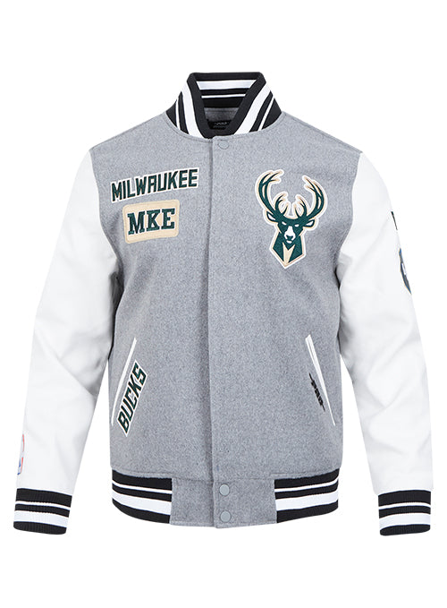 Pro Standard Area Code Milwaukee Bucks Wool Varsity Jacket-front