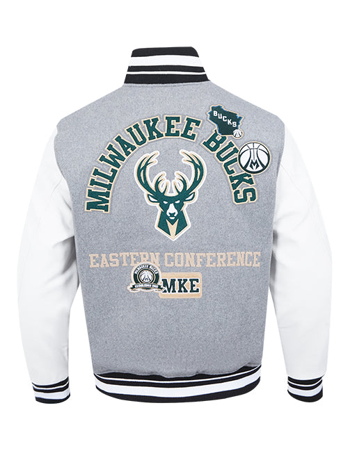 Pro Standard Area Code Milwaukee Bucks Wool Varsity Jacket-back