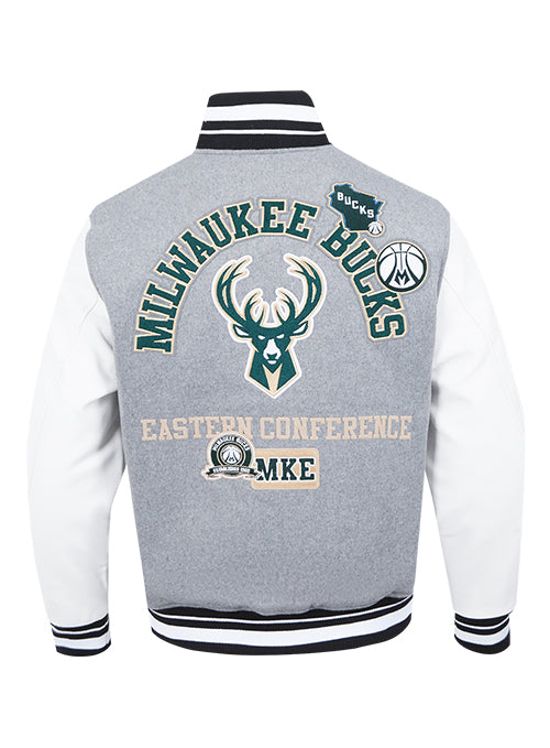 Pro Standard Area Code Milwaukee Bucks Wool Varsity Jacket-back