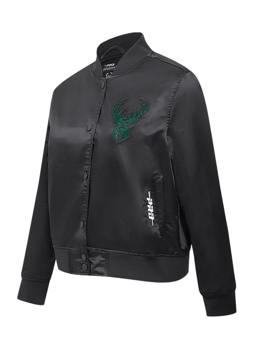 Women's Pro Standard Jewels Milwaukee Bucks Satin Jacket-angled front