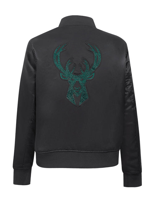 Women's Pro Standard Jewels Milwaukee Bucks Satin Jacket-back