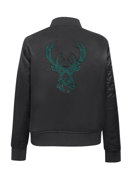 Women's Pro Standard Jewels Milwaukee Bucks Satin Jacket-back