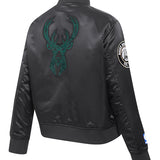 Women's Pro Standard Jewels Milwaukee Bucks Satin Jacket-angled back