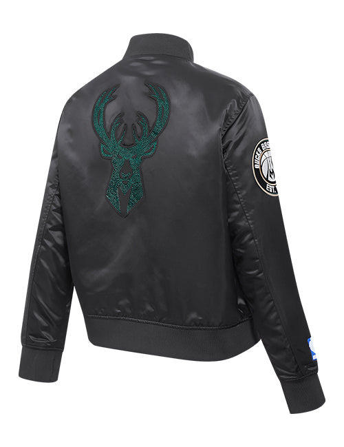 Women's Pro Standard Jewels Milwaukee Bucks Satin Jacket-angled back