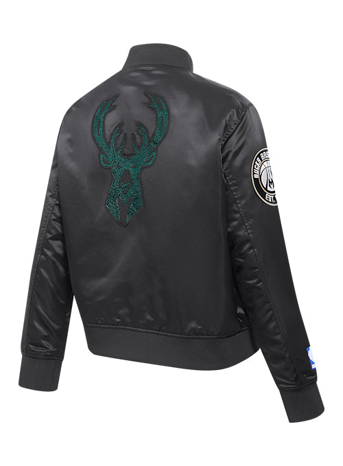 Women's Pro Standard Jewels Milwaukee Bucks Satin Jacket-angled back