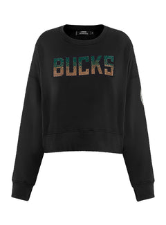 Women's Pro Standard Jewels Milwaukee Bucks Crewneck Sweatshirt-front