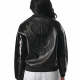 Women's The Wild Collective Faux Leather Sequin Milwaukee Bucks Jacket-back