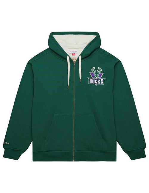 Mitchell & Ness HWC '93 Primetime Milwaukee Bucks Full-Zip Hooded Sweatshirt-front