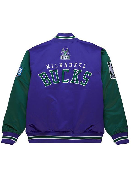 Mitchell & Ness Milwaukee Bucks HWC '93 Primetime Satin Jacket-back