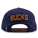 Pro Standard Alumni Dark Blue Milwaukee Bucks Snapback Hat-BACK