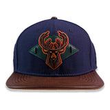 Pro Standard Alumni Dark Blue Milwaukee Bucks Snapback Hat-FRONT