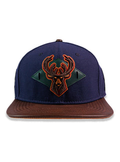 Pro Standard Alumni Dark Blue Milwaukee Bucks Snapback Hat-FRONT