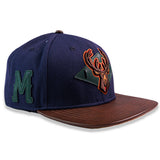 Pro Standard Alumni Dark Blue Milwaukee Bucks Snapback Hat-RIGHT
