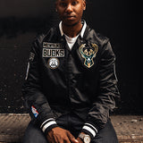 Pro Standard Retro Classic Milwaukee Bucks Satin Jacket-front