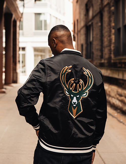 Pro Standard Retro Classic Milwaukee Bucks Satin Jacket-back