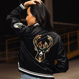 Women's Pro Standard Milwaukee Bucks Retro Classic Satin Jacket-back