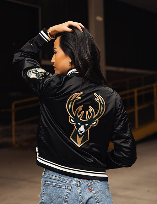 Women's Pro Standard Milwaukee Bucks Retro Classic Satin Jacket-back